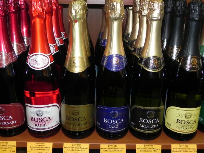 Шампанское Bosca: сорта, производитель и особенности